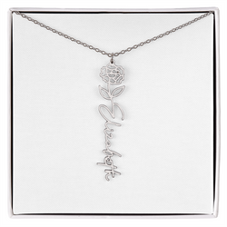 Custom Name Flower Necklace