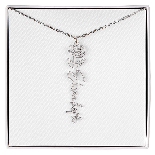 Custom Name Flower Necklace